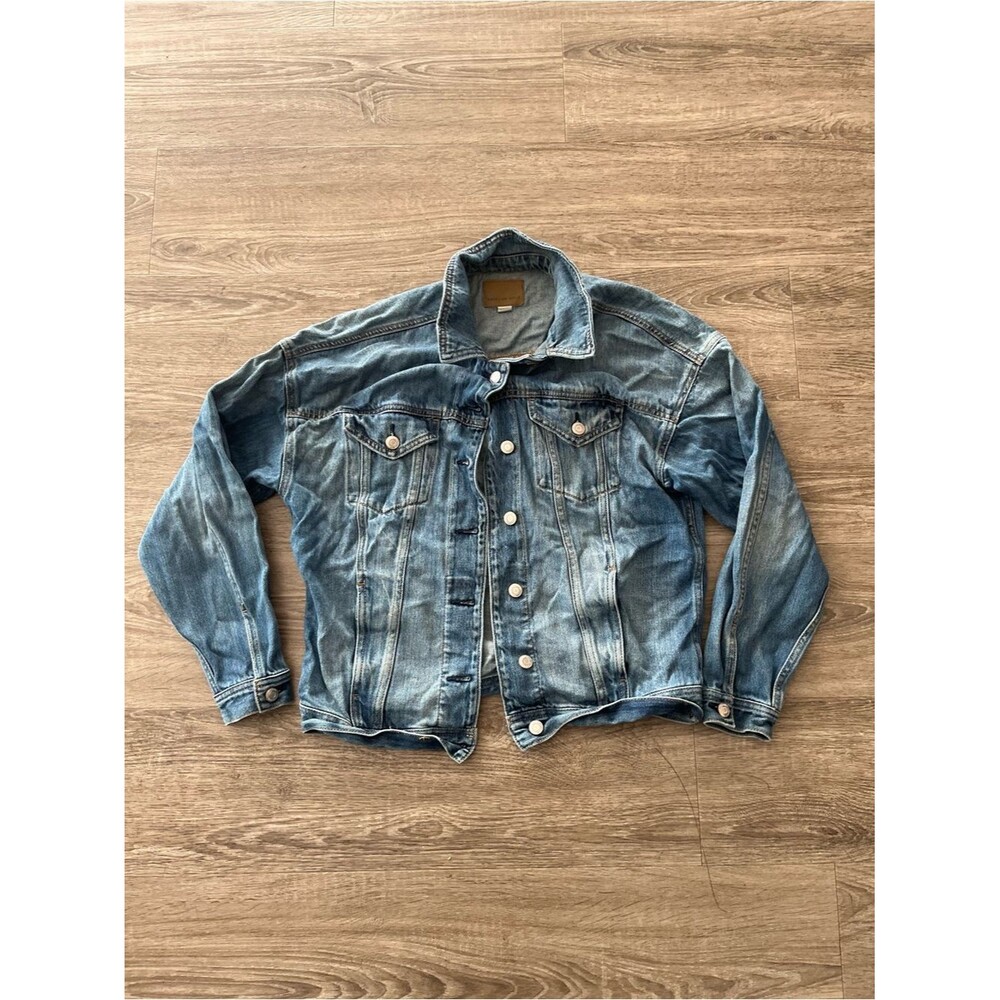 American Eagle Y2K Denim Jean Jacket Womens XS Blue Wash Cropped Trucker Coat